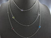 EXTRA LONG 5.75CT DIAMOND & AAA MULTI GEM 14KT WHITE GOLD BY THE YARD NECKLACE