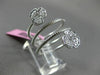 ESTATE WIDE .40CT DIAMOND 14K WHITE GOLD 3 LEAF CLOVER FLOWER FLEXIBLE LOVE RING