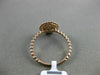 ESTATE .23CT ROUND DIAMOND 14KT ROSE GOLD 3D BEAD CIRCLE MILGRAIN PAVE ROPE RING