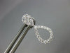 ESTATE .69CT DIAMOND 18KT WHITE GOLD 3D 2 IN 1 TEAR DROP STUD HANGING EARRINGS