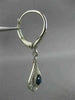 ESTATE .69CT DIAMOND & SAPPHIRE 14K WHITE GOLD TEAR DROP FLOWER HANGING EARRINGS