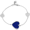 5.51CT DIAMOND & AAA LAPIS 18KT WHITE GOLD 3D TRIPLE HEART BY THE YARD BRACELET
