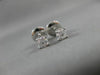 ESTATE .50CT ROUND DIAMOND 14K WHITE GOLD 4 PRONG SCREW BACK EARRINGS 4mm #19450