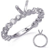 .96CT DIAMOND 14KT WHITE GOLD 3D SHARED FOUR PRONG SEMI MOUNT ENAGAGEMENT RING