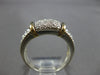 WIDE .21CT DIAMOND 14K YELLOW GOLD & 925 SILVER MULTI ROW SQUARE FUN RING #28298