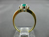 ESTATE .62CT DIAMOND & AAA EMERALD 14K WHITE & YELLOW GOLD ENGAGEMENT RING #3098