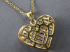 LARGE 2.60CT DIAMOND 14KT YELLOW GOLD 3D PRINCESS INVISIBLE HEART LOVE PENDANT