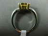 1CT ROUND & TRILLON WHITE & FANCY YELLOW DIAMOND 14KT WHITE GOLD ENGAGEMENT RING