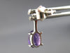 1.02CT DIAMOND & AAA AMETHYST 14K WHITE GOLD OVAL & ROUND ARROW HANGING EARRINGS
