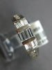 WIDE .69CT DIAMOND 14KT 2 TONE GOLD ROUND & BAGUETTE MULTI ROW ANNIVERSARY RING