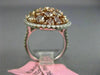 ESTATE LARGE 4.84CT WHITE & PINK DIAMOND 18K TWO TONE GOLD MULTI SHAPE OVAL RING