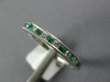 ESTATE .31CT DIAMOND & AAA EMERALD 18K WHITE GOLD ROUND CHANNEL ANNIVERSARY RING