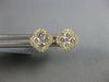 ESTATE .46CT DIAMOND 18KT YELLOW GOLD 4 LEAF CLOVER SQUARE FLOWER STUD EARRINGS