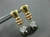 ANTIQUE .24CT DIAMOND 14KT TRI TONE GOLD & TAHITIAN PEARL HANGING EARRINGS #5132