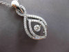 ESTATE LARGE .45CT DIAMOND 14KT WHITE GOLD INFINITY SOLITAIRE FLOATING PENDANT