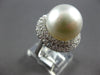 EXTRA LARGE 1.03CT DIAMOND & AAA SOUTH SEA PEARL 18KT WHITE GOLD ENGAGEMENT RING