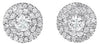 ESTATE 1.28CT DIAMOND 14KT WHITE GOLD CLASSIC FLOWER DOUBLE HALO STUD EARRINGS