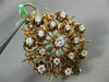 ANTIQUE EXTRA LARGE 1.75CT DIAMOND 18KT YELLOW GOLD 3D FLOWER FUN PENDANT BROOCH