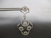 ESTATE LARGE 2.97CT DANCING DIAMOND 14KT WHITE GOLD 3D FUN HANGING EARRINGS