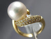 LARGE .48CT DIAMOND & AAA SOUTH SEA PEARL 14KT YELLOW GOLD CRISS CROSS LOVE RING