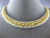 LARGE 51.48CT WHITE & FANCY YELLOW DIAMOND 18KT TWO TONE GOLD 3D TENNIS NECKLACE