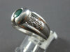 WIDE .55CT DIAMOND & AAA EMERALD 18KT WHITE GOLD 3D OVAL BEZEL MENS PINKY RING