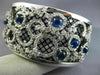 EXTRA LARGE 12.3CT DIAMOND & AAA SAPPHIRE 14K BLACK & WHITE GOLD BANGLE BRACELET