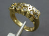 ESTATE .95CT DIAMOND 14KT YELLOW GOLD 3D FLOWER FOUR LEAF CLOVER ETOILE FUN RING
