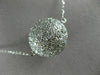 ESTATE EXTRA LARGE & LONG 3.50CT DIAMOND 14KT WHITE GOLD 3D BALL NECKLACE #26525