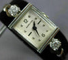 ANTIQUE LADY HAMILTON .35CT DIAMOND 14KT WHITE GOLD 3D ART DECO WATCH #499