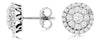 ESTATE .93CT DIAMOND 14KT WHITE GOLD CLASSIC FLOWER HALO FILIGREE STUD EARRINGS