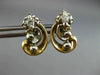 ANTIQUE OLD EURO MINE DIAMOND 14KT 2 TONE GOLD FILIGREE MUSIC EARRINGS #20123