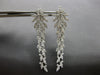 EXTRA LARGE 2.68CT DIAMOND 18KT WHITE GOLD 3D ROUND MULTI LEAF HANGING EARRINGS