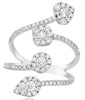ESTATE WIDE 1.07CT DIAMOND 14KT WHITE GOLD 3D MULTI SHAPE CRISS CROSS FUN RING