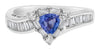 1.21CT DIAMOND & AAA TANZANITE 18KT WHITE GOLD 3D TRILLION ROUND & BAGUETTE RING