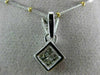 ESTATE LARGE .60CT DIAMOND 14K WHITE & YELLOW GOLD INVISIBLE SQUARE PENDANT 4907