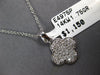.28CT DIAMOND 14KT WHITE GOLD 3D CLASSIC 4 LEAF CLOVER FLOWER FLOATING PENDANT