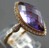 LARGE 3.4CT DIAMOND & AAA AMETHYST 14KT ROSE GOLD MARQUISE & ROUND HALO FUN RING