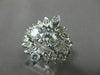 ANTIQUE LARGE 1.6CT OLD MINE DIAMOND 14K WHITE GOLD ENGAGEMENT INSERT RING 22658