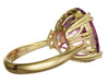 EXTRA LARGE 11.79CT DIAMOND & AAA KUNZITE 18KT YELLOW GOLD CLASSIC 3 STONE RING