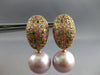 ESTATE LARGE 2.50CT AAA SAPPHIRE & PINK SOUTH SEA PEARL 18KT ROSE GOLD HANGING EARRINGS