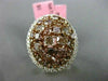 ESTATE LARGE 4.84CT WHITE & PINK DIAMOND 18K TWO TONE GOLD MULTI SHAPE OVAL RING