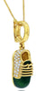 .25CT DIAMOND & GREEN ENAMEL 18KT YELLOW GOLD SNEAKER BABY SHOW FLOATING PENDANT