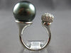LARGE .78CT DIAMOND & AAA TAHITAIN PEARL 18KT WHITE GOLD CLASSIC DOME SHAPE RING