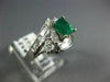 ESTATE 1.53CT DIAMOND & AAA EMERALD 14KT WHITE GOLD BAGUETTE ENGAGEMENT RING 121