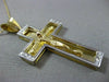 ESTATE LARGE .35CT DIAMOND 14KT TWO TONE GOLD 3 DIMENSION CROSS PENDANT #9875