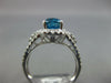 LARGE 4.05CT DIAMOND & AAA BLUE ZIRCON 14KT WHITE GOLD OVAL HALO ENGAGEMENT RING