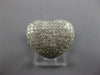 ESTATE LARGE .75CT DIAMOND 14KT WHITE GOLD 3D CLASSIC PUFF HEART LOVE RING