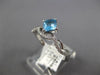 ESTATE .75CT DIAMOND & AAA BLUE TOPAZ 14K WHITE GOLD PRINCESS & ROUND CROWN RING