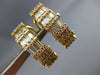 ESTATE 1.75CT DIAMOND 14K YELLOW GOLD 3D ROUND & BAGUETTE HANGING EARRINGS 15722